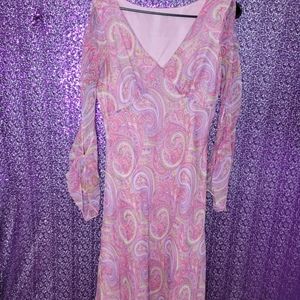 Vintage Pink Paisley Princess open sleeve dress